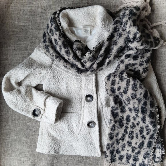 NWOT Charlotte Russe Woven Wool Cream White Short Winter Coat Jacket Buttons Sm - Picture 2 of 10